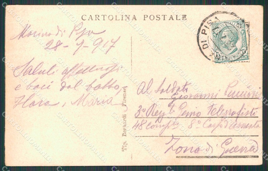 WW1 WWI Propaganda Militari Imboscati al fronte Galletto cartolina XB5704 – retro