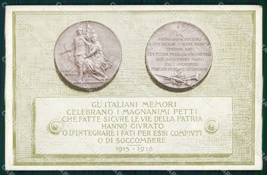 WW1 WWI Propaganda Feriti di Guerra Pogliaghi Artioli Medaglia cartolina XB5708 – fronte