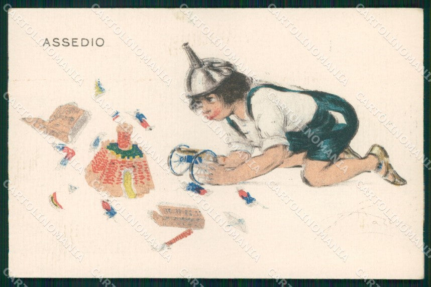 WW1 WWI Propaganda Assedio Mazza serie 331-2 cartolina XB5721 – fronte