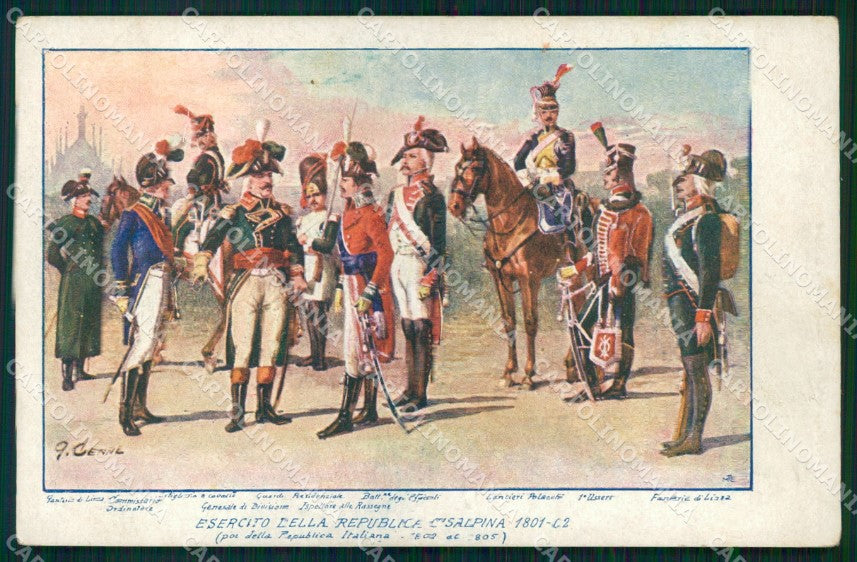 Militari Esercito Repubblica Cisalpina Uniformi Cenni cartolina XB5771 – fronte