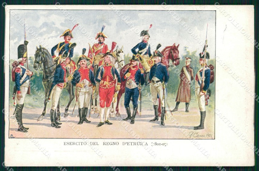 Militari Esercito del Regno Etruria Uniformi Cenni cartolina XB5772 – fronte