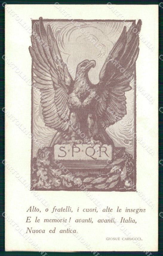 WW1 Propaganda Italiana Alleanza Nazionale Torino Carducci Bini cartolina XB5778 – fronte
