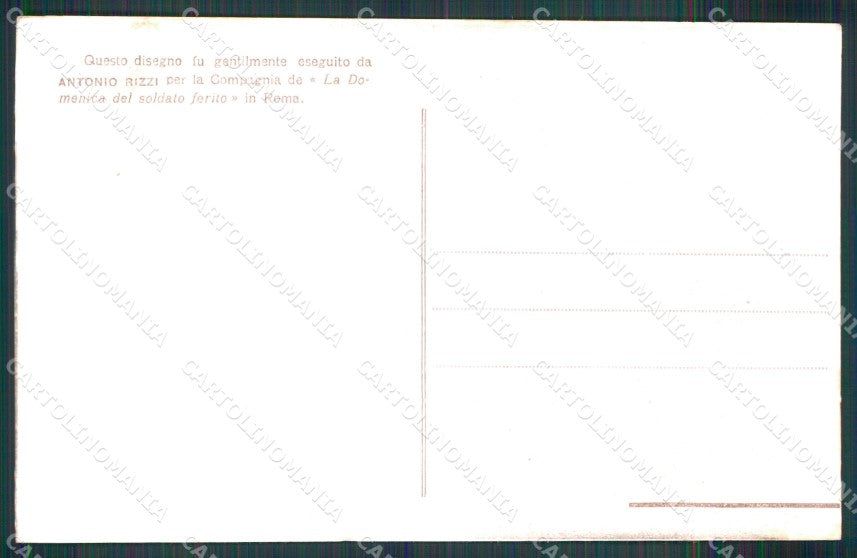 WW1 WWI Propaganda Ai Feriti per la Patria Roma Rizzi cartolina XB5797 – retro
