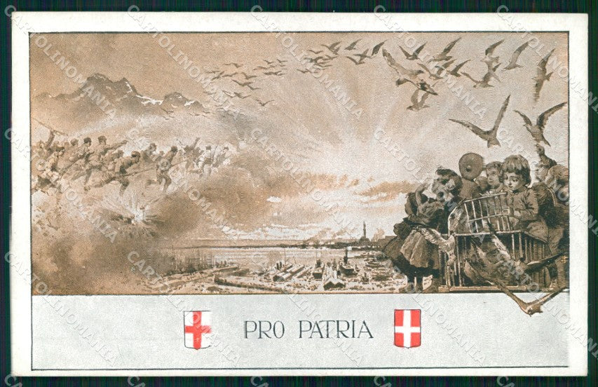 WW1 WWI Propaganda Pro Patria Genova cartolina XB5798 – fronte