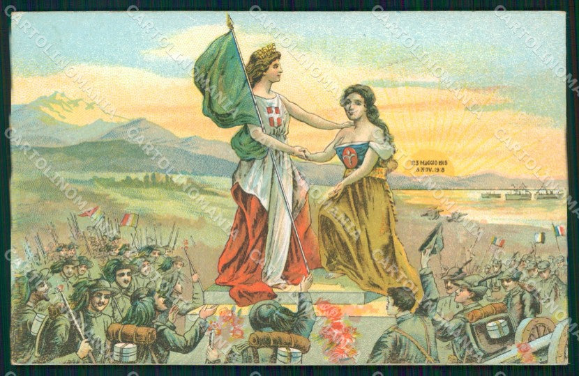 WW1 WWI Propaganda Tricolore Bersaglieri Alpini cartolina XB5806 – fronte