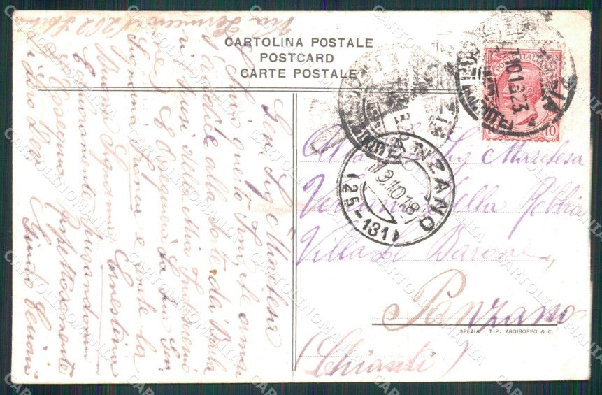 WW1 WWI Propaganda Società Dante La Spezia PIEGHE cartolina XB5807 – retro