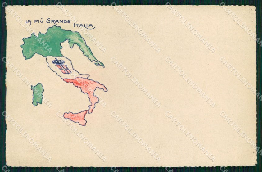 WW1 WWI Propaganda La più Grande Italia Tricolore Rilievo cartolina XB5812 – fronte