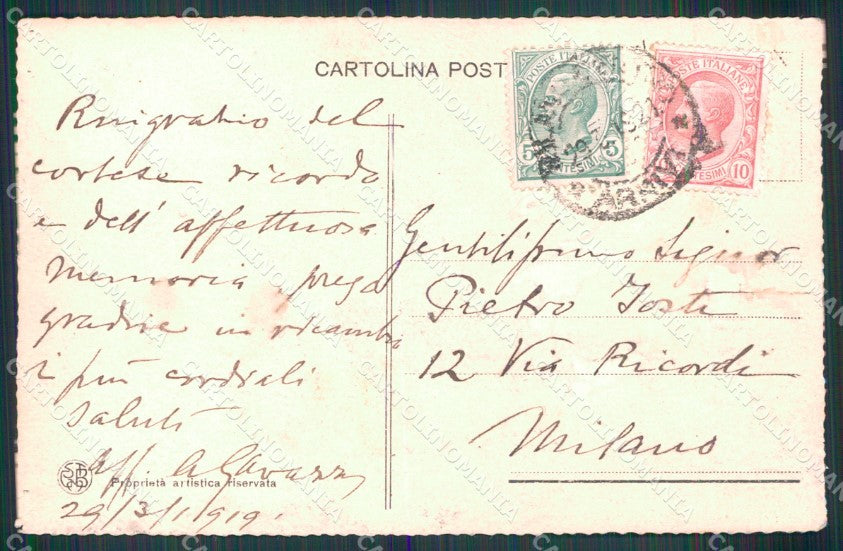 WW1 WWI Propaganda La più Grande Italia Tricolore Rilievo cartolina XB5812 – retro