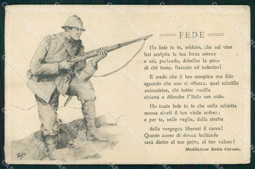 WW1 WWI Propaganda Militare Soldato Faglia RETRO ASPORTATO cartolina XB5825 – fronte