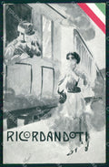 WW1 WWI Propaganda Italiana Tricolore Militare Soldato Pericoli cartolina XB5829 – fronte