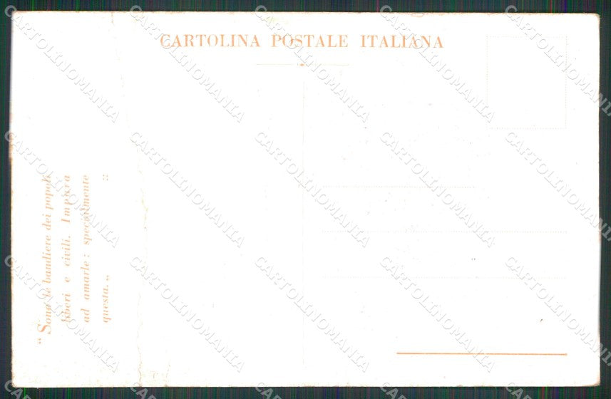 WW1 Propaganda Italiana Alleati Tricolore Flag Attilio PIEGHE cartolina XB5832 – retro