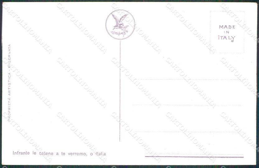 WW1 WWI Propaganda Italiana Infrante le Catene Tricolore cartolina XB5834 – retro