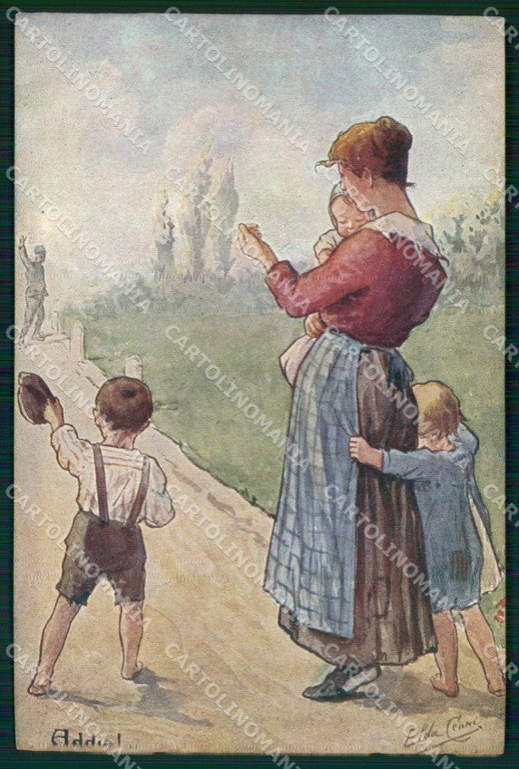 WW1 WWI Propaganda Pro Figli Combattenti Milano Cenni PIEGHINA cartolina XB5835 – fronte