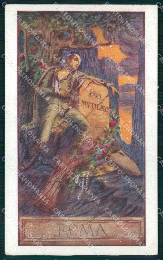 WW1 WWI Propaganda Pro Mutilati Roma PIEGHINA cartolina XB5841 – fronte