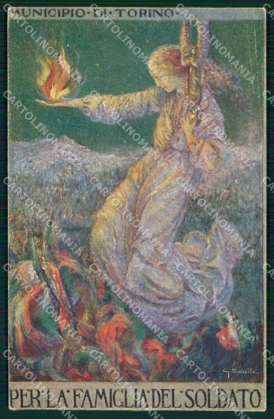 WW1 WWI Propaganda Assistenza Famiglia Soldato Torino Sobrile cartolina XB5843 – fronte
