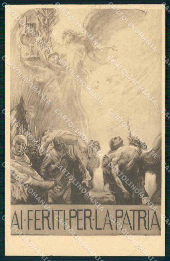 WW1 WWI Propaganda Ai Feriti per la Patria Roma Rizzi cartolina XB5847 – fronte