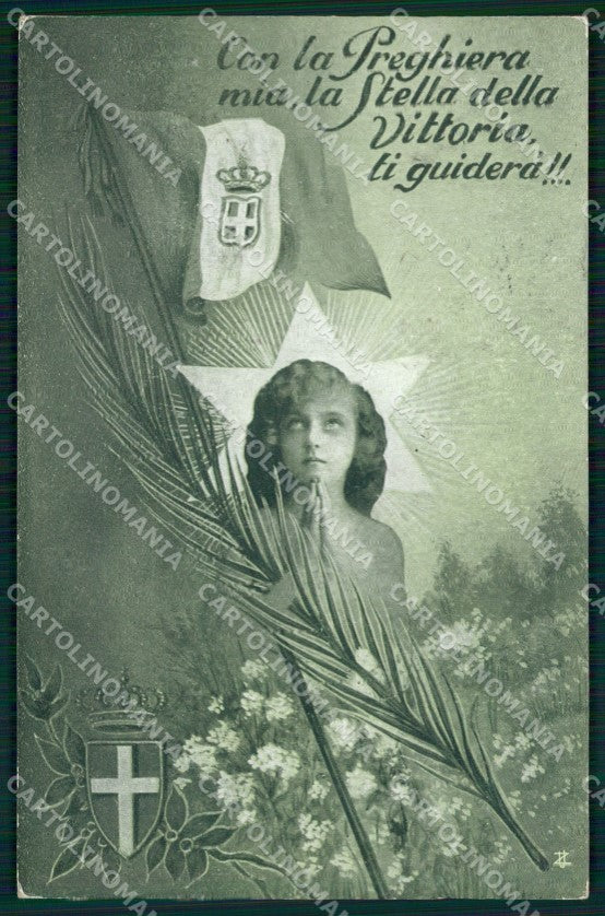 WW1 WWI Propaganda Tricolore Bandiera Preghiera cartolina XB5852 – fronte