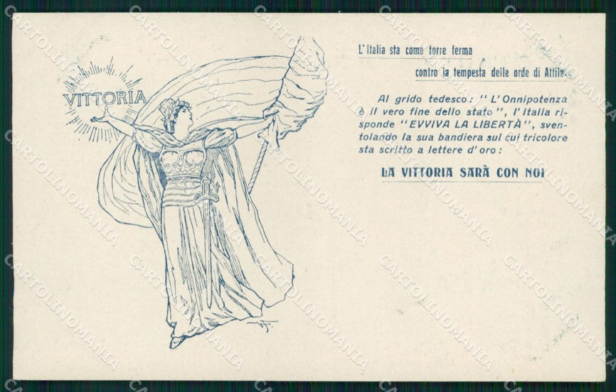 WW1 WWI Propaganda Italiana Anti German cartolina XB5860 – fronte