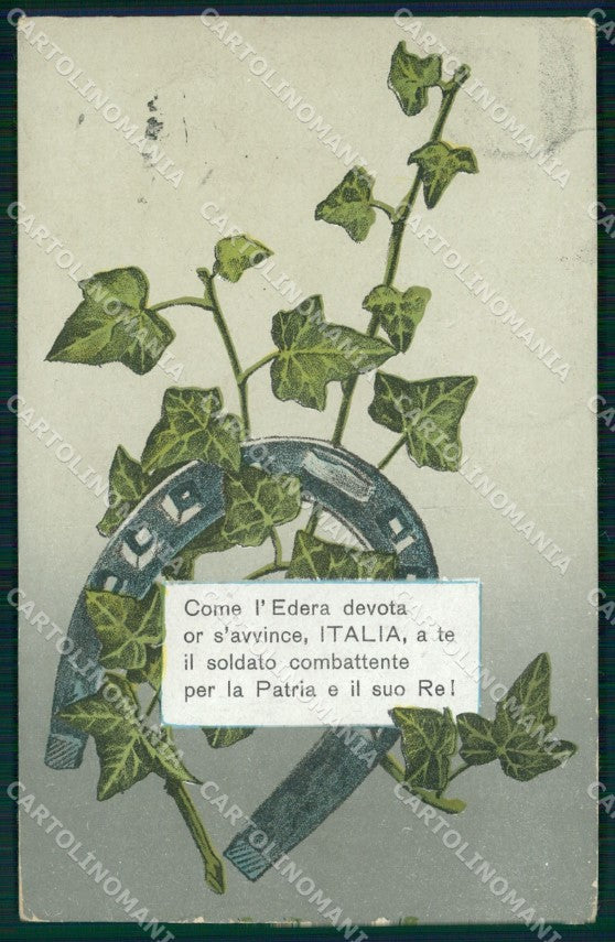 WW1 WWI Propaganda Italiana Edera Pro Patria PIEGHINE cartolina XB5867 – fronte