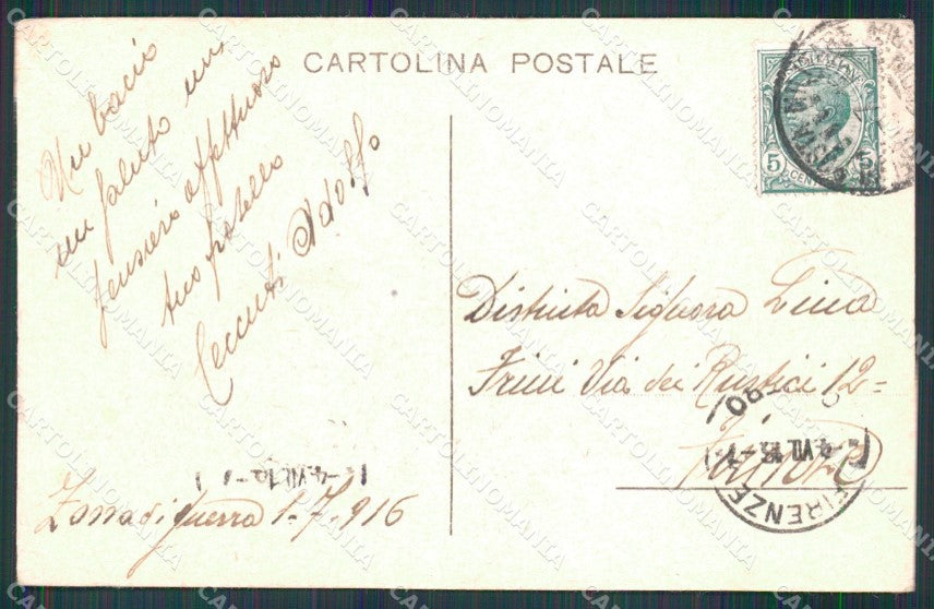 WW1 WWI Propaganda Italiana Edera Pro Patria PIEGHINE cartolina XB5867 – retro
