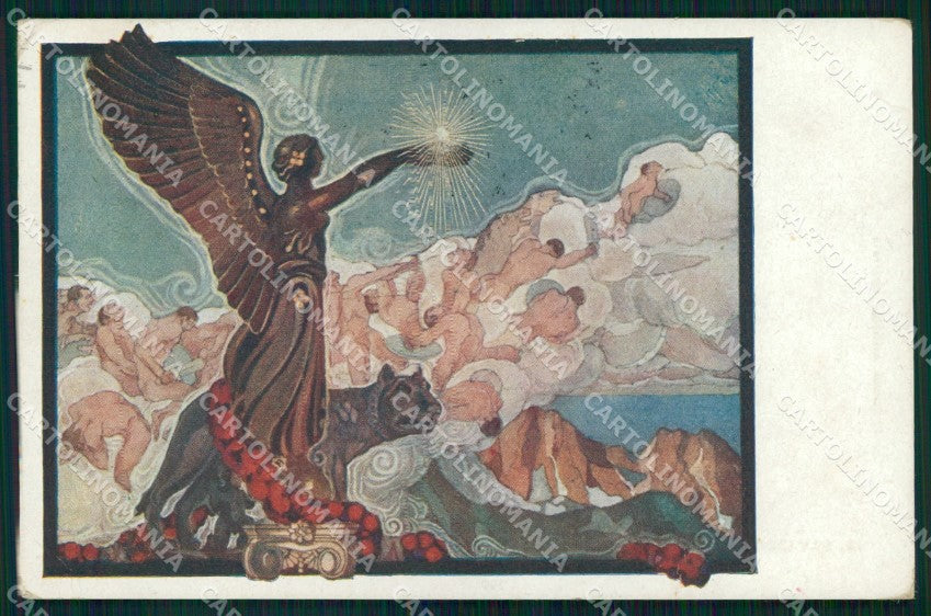 WW1 WWI Propaganda Italiana la Gloria Cavazzoni PIEGA cartolina XB5870 – fronte