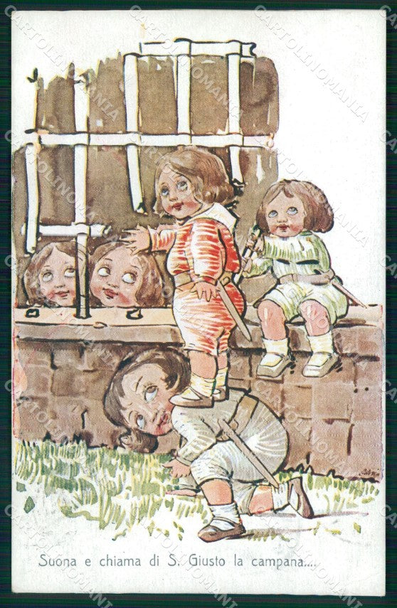 WW1 WWI Propaganda Italiana Trieste San Giusto Bambini cartolina XB5874 – fronte