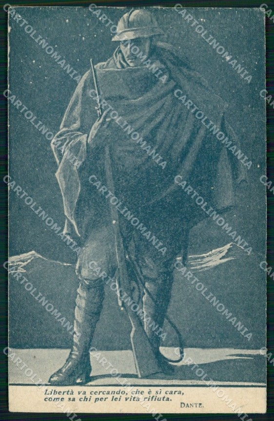 WW1 WWI Propaganda Soldato Alpino Alpini Dante Battisti cartolina XB5877 – fronte