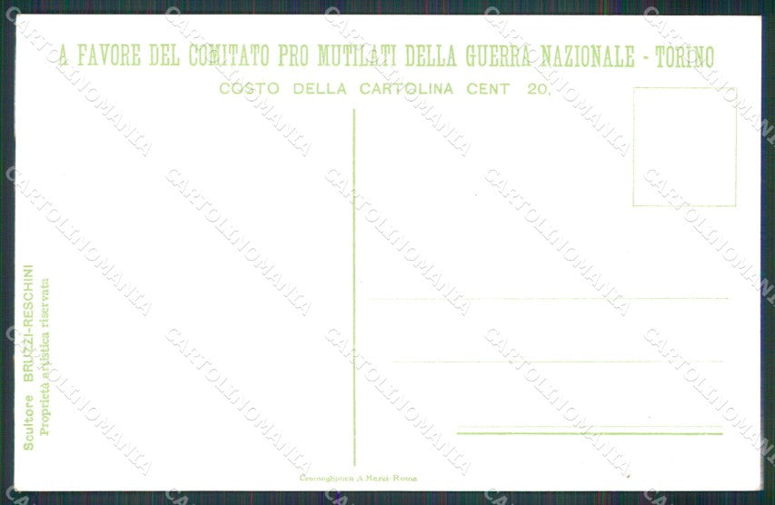 WW1 WWI Propaganda Pro Mutilati Torino Tricolore cartolina XB5898 – retro
