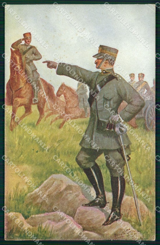 WW1 Propaganda Esercito Italiano Artiglieria Uniforme Tessari cartolina XB5900 – fronte