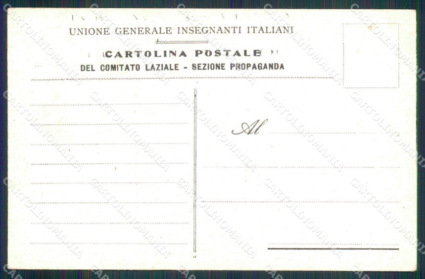 WW1 WWI Propaganda Insegnanti Italiani Lazio Cambellotti cartolina XB5915 – retro