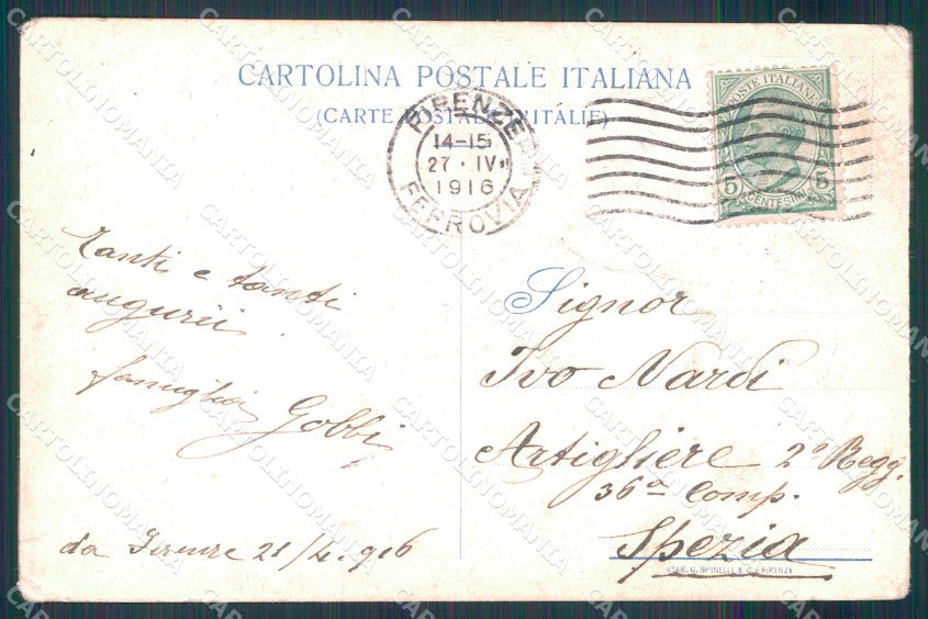 WW1 WWI Propaganda Trieste Marina Cassioli PIEGHE STRAPPINO cartolina XB5932 – retro