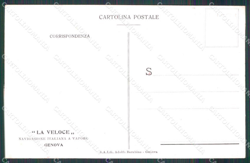 WW1 WWI Propaganda Garibaldi Quarto Navigazione Genova cartolina XB5936 – retro