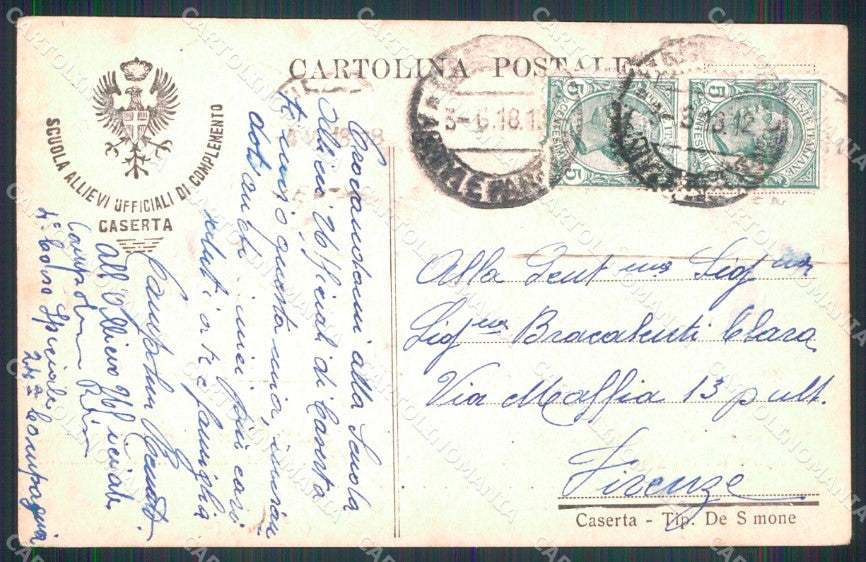 Militari Scuola Ufficiali Caserta Baldo PIEGHE cartolina XB5945 – retro