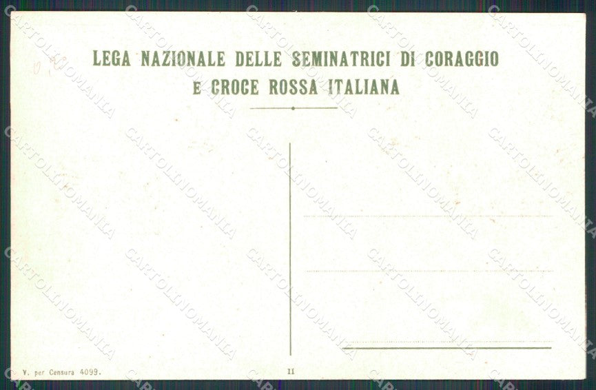 WW1 WWI Propaganda Lega Seminatrici di Coraggio CRI cartolina XB5957 – retro