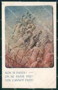 WW1 WWI Propaganda Italiana Fanti Non si Passa Tridentum cartolina XB5959 – fronte