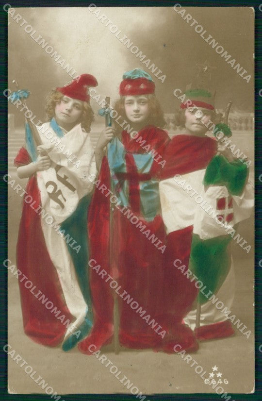 WW1 WWI Propaganda Alleati Bandiere Flag Children Foto cartolina XB5966 – fronte