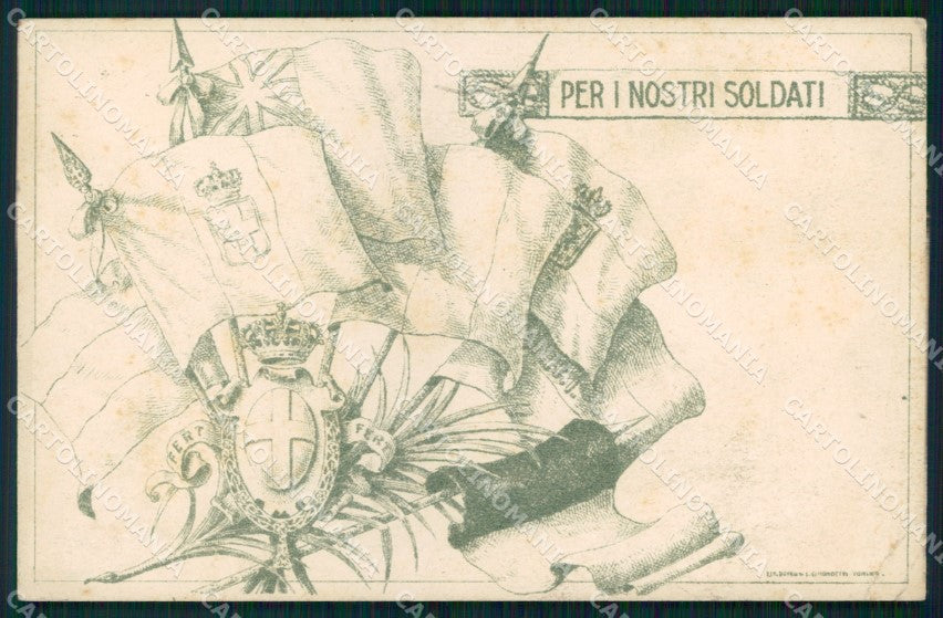 WW1 Propaganda Alleati Bandiere Flag I Nostri Soldati PIEGHINE cartolina XB5968 – fronte