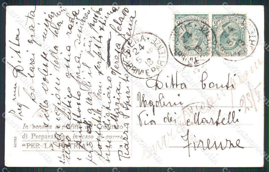 WW1 WWI Propaganda Comitato Preparazione Guerra Bravetta cartolina XB5991 – retro