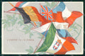 WW1 WWI Propaganda Alleati Bandiere Flag Tricolore cartolina XB6000 – fronte