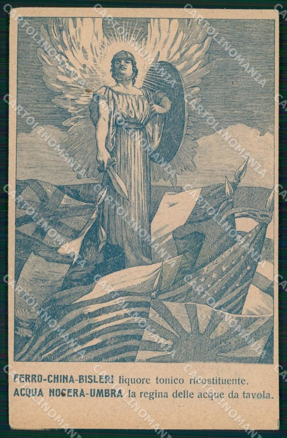 WW1 WWI Propaganda Alleati Bandiere Acqua Nocera Umbra cartolina XB6003 – fronte