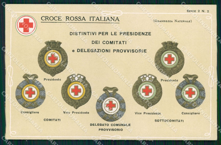 WW1 Propaganda CRI Distintivi Comitati Delegazioni Provvisorie cartolina XB6010 – fronte