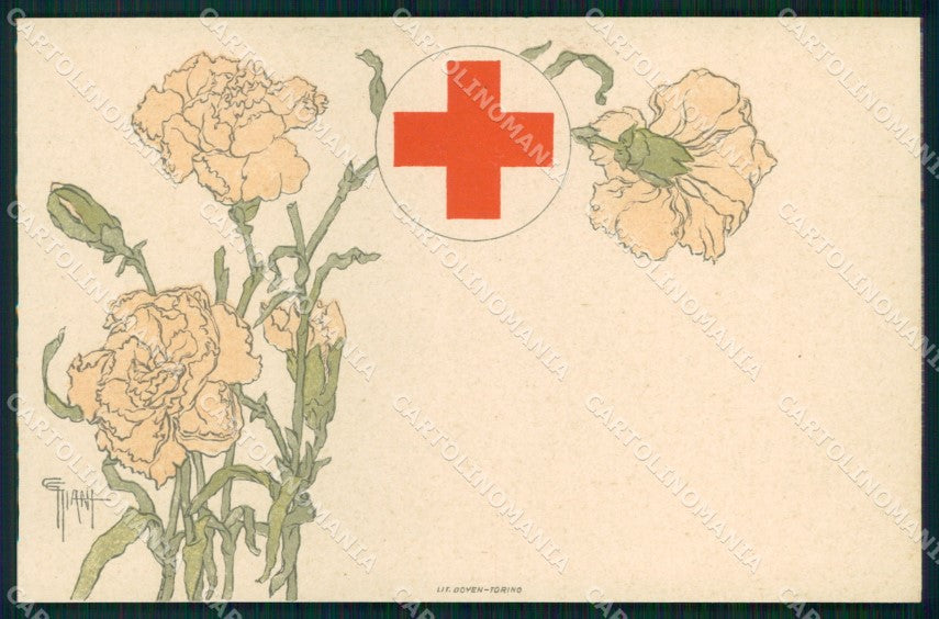 WW1 WWI Propaganda CRI Croce Rossa Torino Giani cartolina XB6015 – fronte