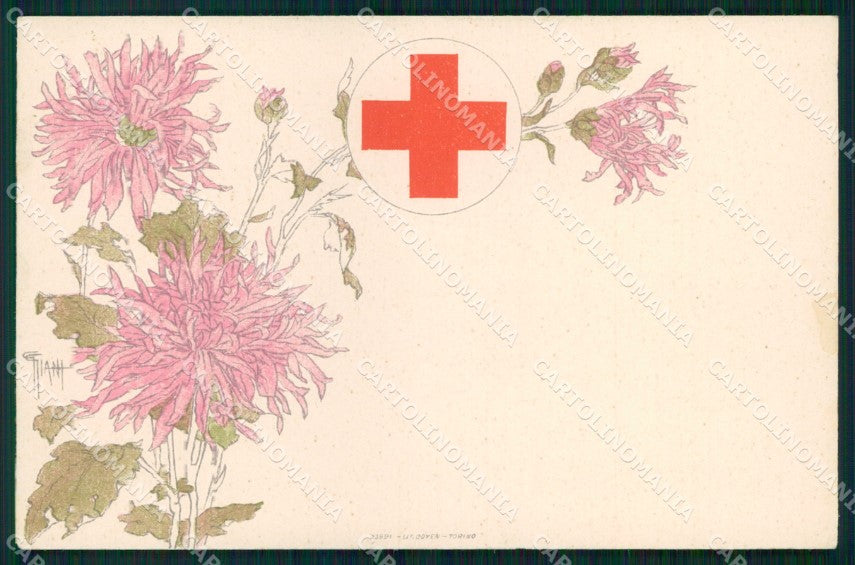 WW1 WWI Propaganda CRI Croce Rossa Torino Giani ABRASA cartolina XB6016 – fronte