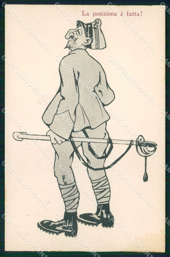 Militari Uniforme Umoristica cartolina XB6032 – fronte
