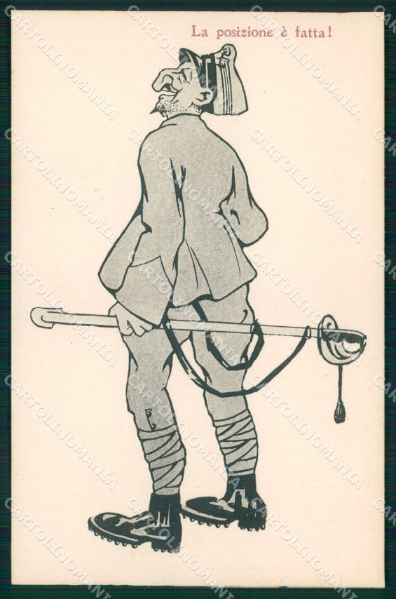 Militari Uniforme Umoristica cartolina XB6035 – fronte