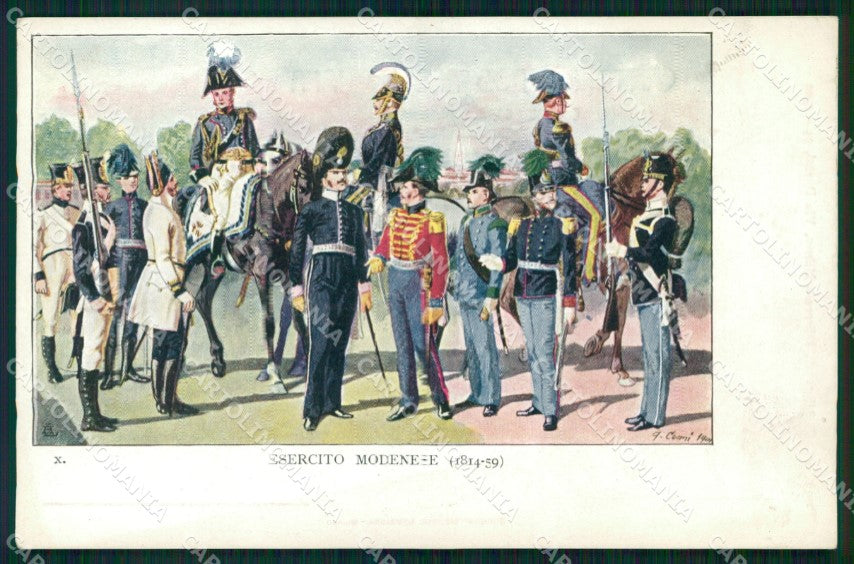 Militari Uniforme Esercito Modenese Cenni cartolina XB6041 – fronte