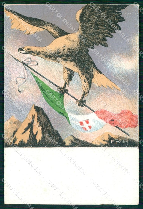 WW1 WWI Propaganda Comitato Reggio Calabria Tricolore Pollini cartolina XB6048 – fronte