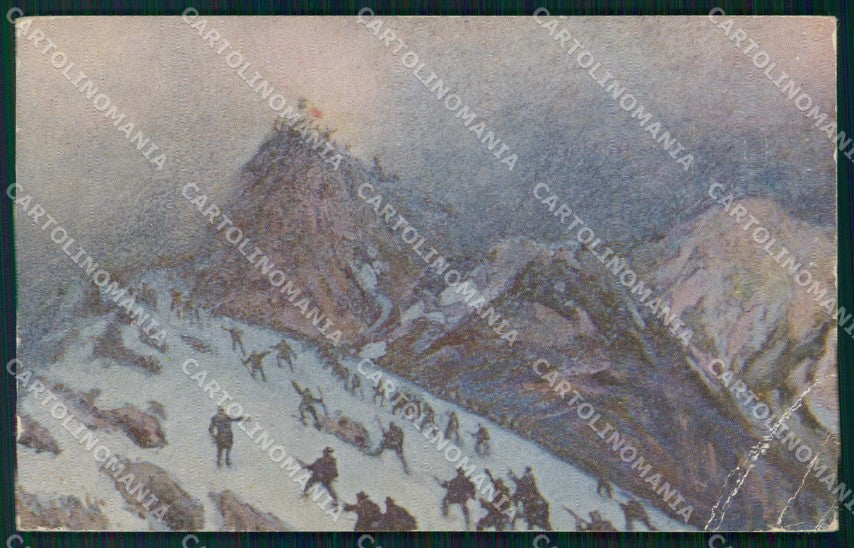 WW1 WWI Propaganda CRI Avanzata Col di Lana Cascella PIEGHE cartolina XB6055 – fronte