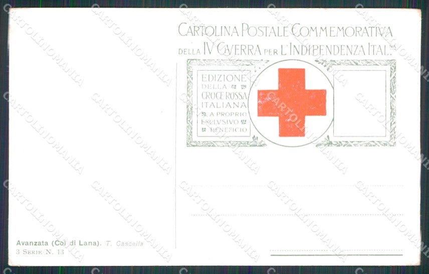 WW1 WWI Propaganda CRI Avanzata Col di Lana Cascella PIEGHE cartolina XB6055 – retro
