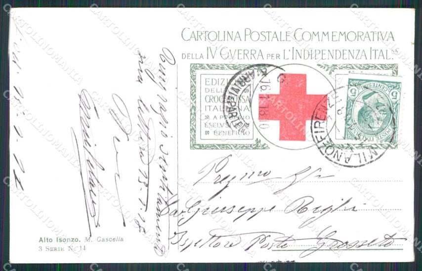 WW1 WWI Propaganda CRI Alto Isonzo Cascella PIEGHINE cartolina XB6056 – retro